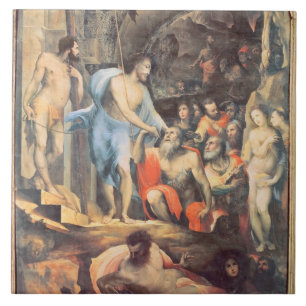 Christus in Limbo, c.1530-35 (paneel) Tegeltje