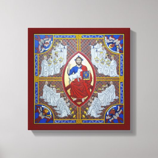Christus in Majesteit en de 24 Ouderen Canvas Afdruk (Voorkant)