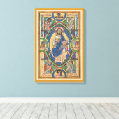 Christus in majesteit gestrekt canvas afdruk (Insitu (Houten vloer))
