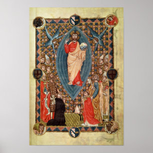 Christus in Majesteit met heiligen Poster