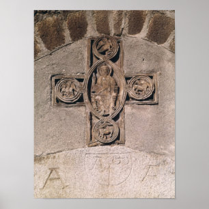 Christus in majesteit met symbolen van de poster