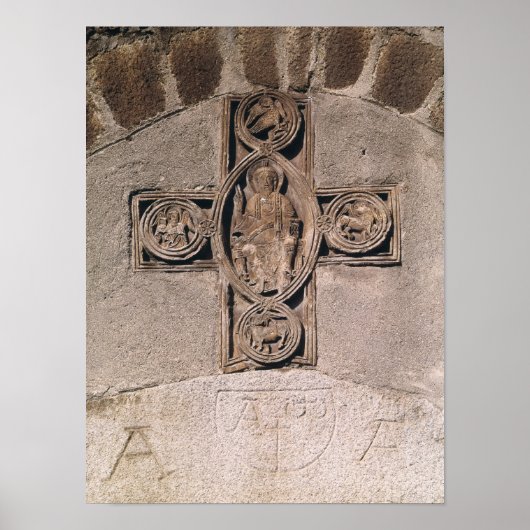 Christus in majesteit met symbolen van de poster (Voorkant)