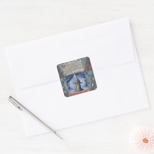 Christus in Majesteit Vierkante Sticker (Envelop)