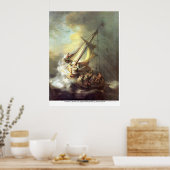 Christus in Storm op het meer van Genezareth door Poster (Keuken)
