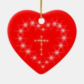 Christus in uw hartversiering keramisch ornament (Achterkant)