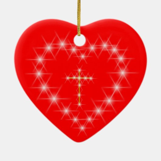 Christus in uw hartversiering keramisch ornament (Achterkant)