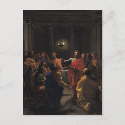 Christus Instellen van de Eucharist Briefkaart (Voorkant)