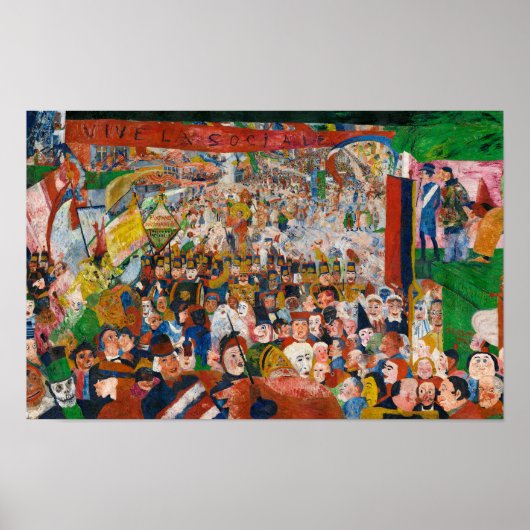 Christus' intrede in Brussel in 1889 door J. Ensor Poster (Voorkant)