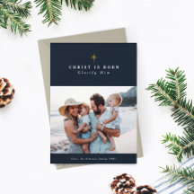 Christus is Born Glorify Him religieuze kerkerst