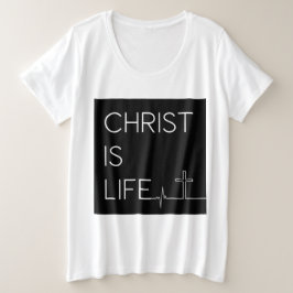 Christus is de hartslag van het leven en de dwars  grote maat t-shirt