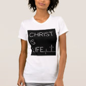 Christus is de hartslag van het leven en de dwars t-shirt (Voorkant)
