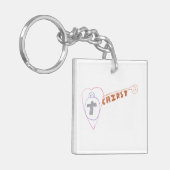 Christus is de Key Square Key Ring Sleutelhanger (Voorkant Links)