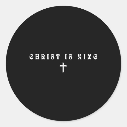 Christus is de Koning der Subtiele Christelijke Mi Ronde Sticker (Voorkant)