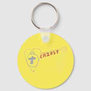 Christus is de Sleutel Basis Button Keyring Sleutelhanger