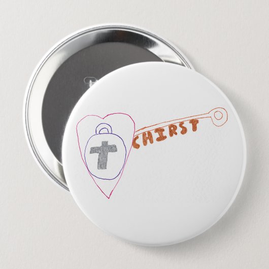 Christus is de sleutelhanger ronde button 4,0 cm (Voorkant /achterkant)