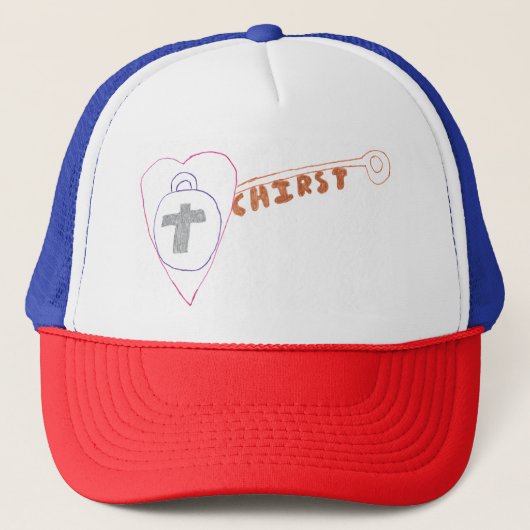 Christus is de sleutelhanger trucker pet (Voorkant)