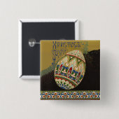 Christus is een  Russische paaseieren Vierkante Button 5,1 Cm (Voorkant /achterkant)