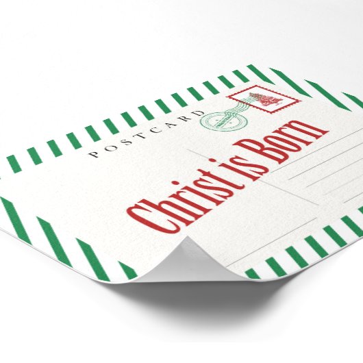 Christus is geboren in het Poster van het Briefkaa (Hoek)