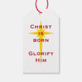 Christus is geboren! kerstcadeau-label cadeaulabel (Voorkant)