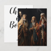 Christus is geboren! Kerstkaart met drie wijzen (Voorkant / Achterkant)