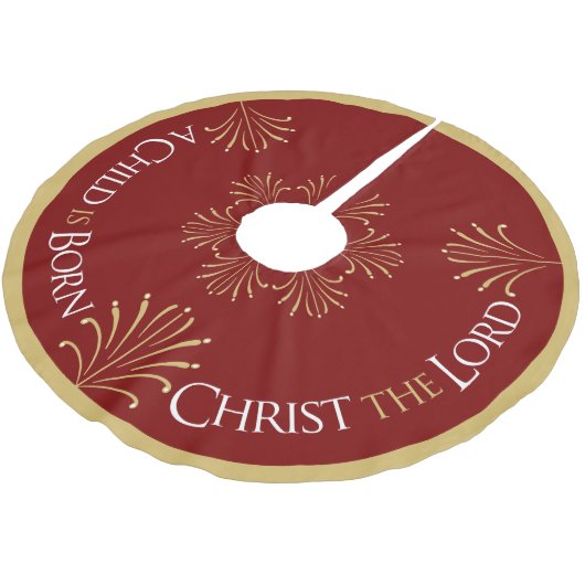 Christus is Geboren Kerstmis | Rood | Kerstboom Rok (Gekanteld)