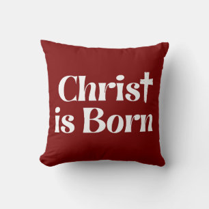 Christus Is Geboren Kersttypografie Kussen