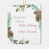 Christus is Geboren Koning van Koningen Aangepaste Keramisch Ornament (Links)