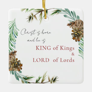 Christus is Geboren Koning van Koningen Aangepaste Keramisch Ornament