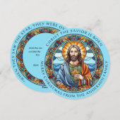 Christus is geboren met religieuze kerst feestdagenkaart (Voorkant / Achterkant)