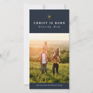 Christus is geboren religieuze kerstkaart