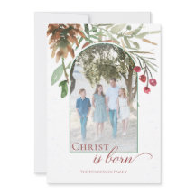 Christus is Geboren Religieuze Sneeuw Kerst Foto