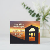 Christus is gerezen net zoals hij zei, Matthew 28  Feestdagenkaart (Staand voorkant)