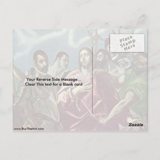 Christus is gestript door El Greco Briefkaart (Achterkant)