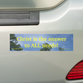 "Christus is het antwoord..." Bumpersticker (Op auto)