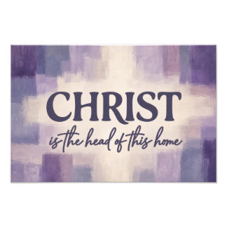 CHRISTUS is het Hoofd van dit Huis | Christelijk Foto Afdruk