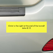 Christus is het Licht aan het eind van de tunnel! Bumpersticker (Op auto)