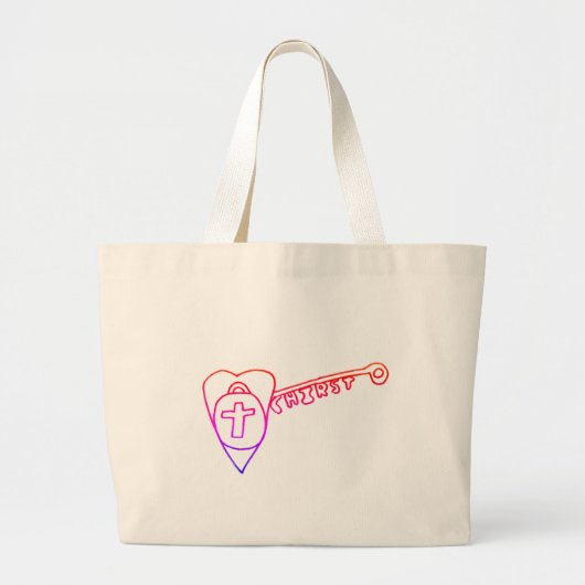 Christus is het sleutelJumbo-Tas Grote Tote Bag (Voorkant)