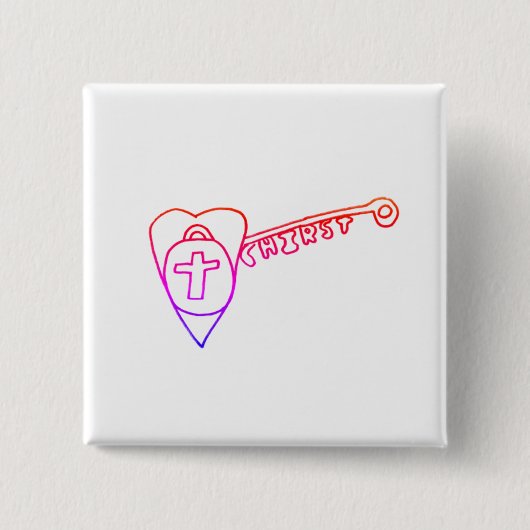 Christus is het sleutelplein Badge Vierkante Button 5,1 Cm (Voorkant)