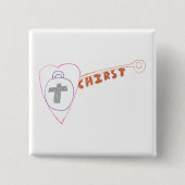 Christus is het sleutelplein Badge Vierkante Button 5,1 Cm (Voorkant)