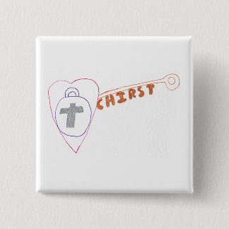 Christus is het sleutelplein Badge Vierkante Button 5,1 Cm