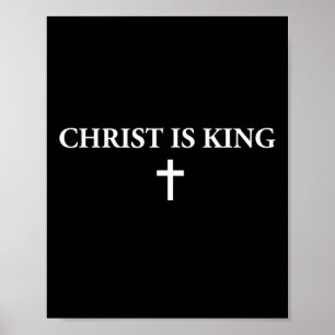 Christus is Koning Christelijk Kruis Religieus Jez Poster