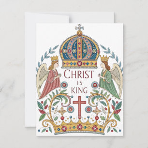 Christus is koning feestdagenkaart