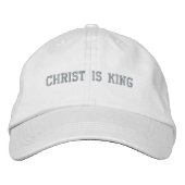 Christus is koning met kruis geborduurde pet (Voorkant)