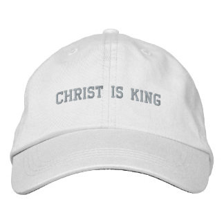 Christus is koning met kruis geborduurde pet