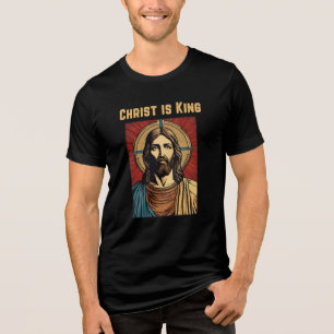 Christus is Koning, politiek incorrect Christelijk Tri-Blend Shirt
