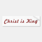 Christus is Koning | Rode tekst op wit Bumpersticker (Voorkant)