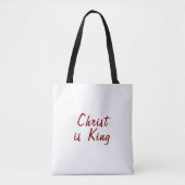 Christus is Koning | Rode tekst op wit Tote Bag (Voorkant)