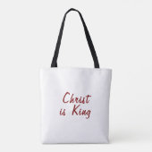Christus is Koning | Rode tekst op wit Tote Bag (Achterkant)