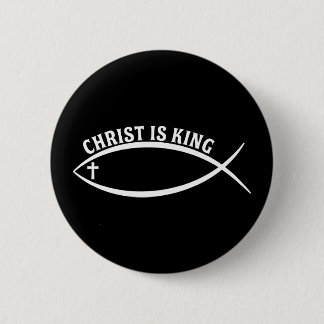 Christus is koning ronde button 5,7 cm