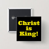 Christus is koning! vierkante button 5,1 cm (Voorkant /achterkant)